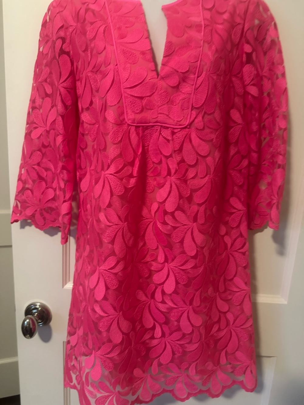 Trina Turk Hot Pink Lace Mini Dress